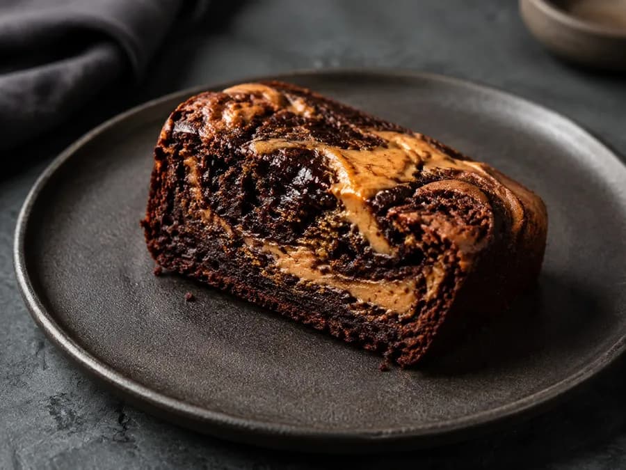Budín proteico de cacao y banana